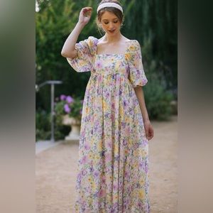 Square neck maxi dress